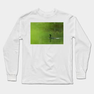 Through a green dream - Double-crested Cormorant Long Sleeve T-Shirt